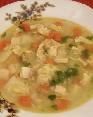 Рисовый суп с курицей