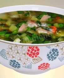 Рыбный суп из свежих карпов с овощами