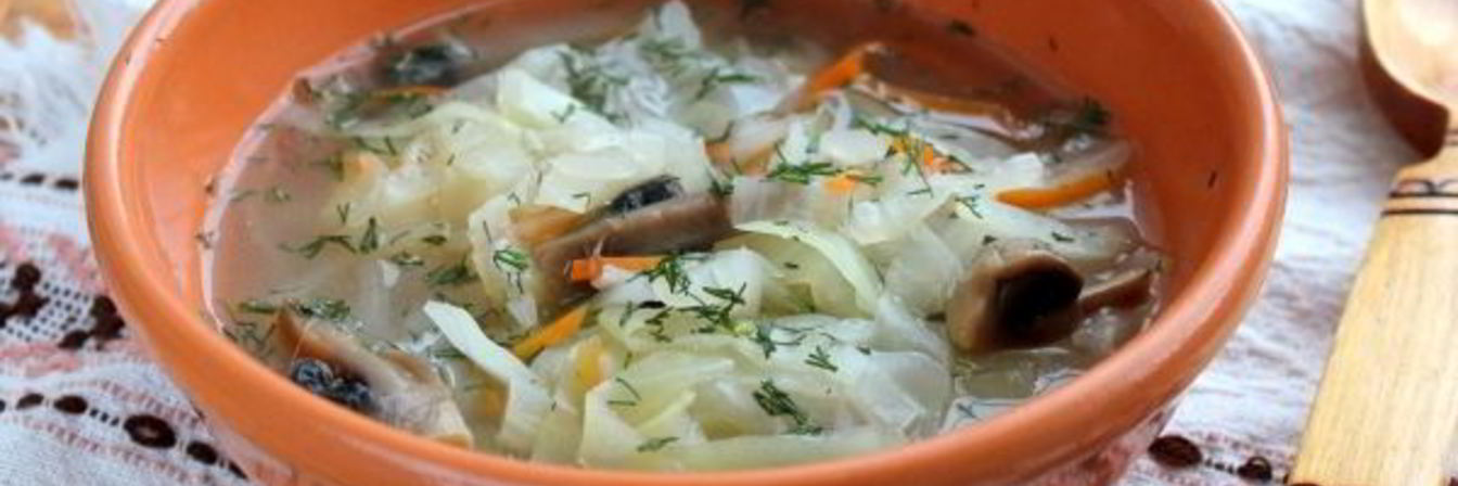 Постные щи с грибами