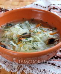 Постные щи с грибами