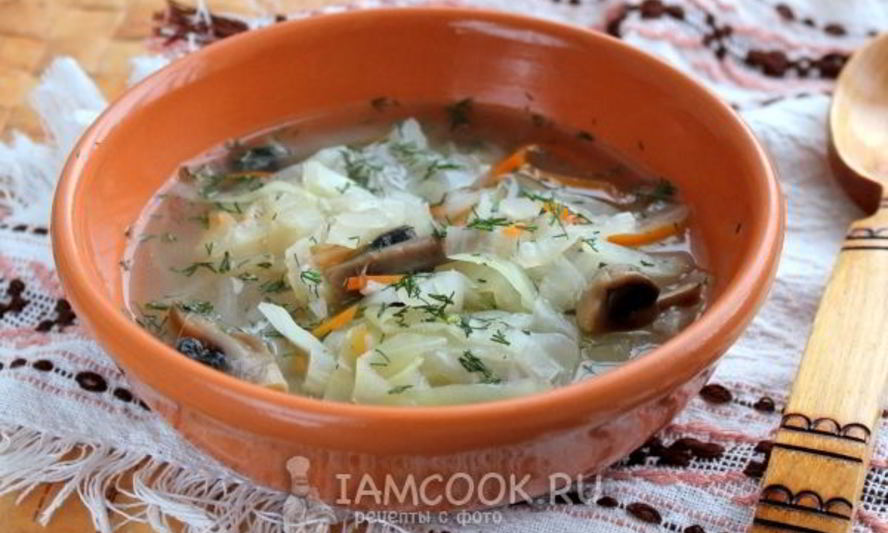 Рецепт постных щей с грибами