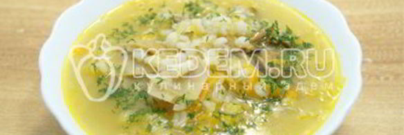 щи грибные с перловкой