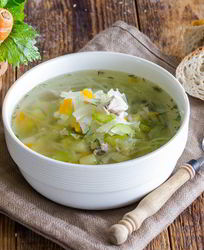 Щи из свежей капусты с курицей