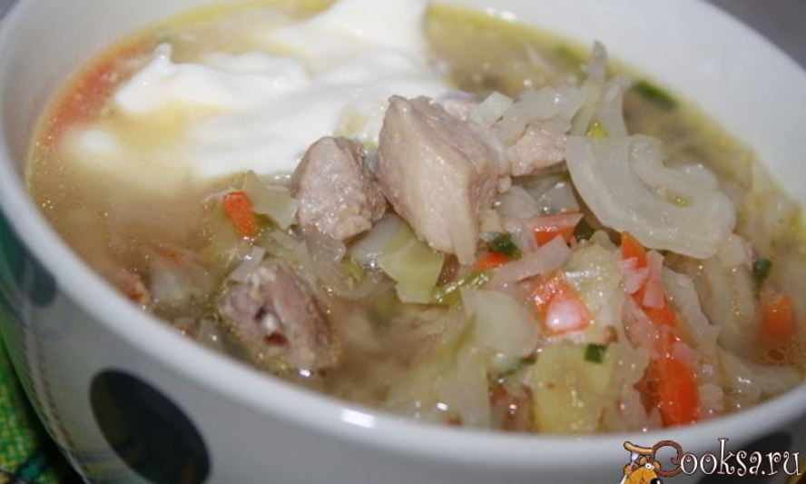 Рецепт щей со свежей капустой и свиной грудинкой