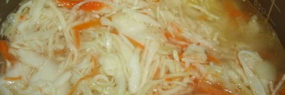 суточные щи со свининой и сушеными грибами на квашеной капусте