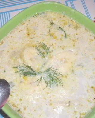 Сливочный суп с бананом и курицей