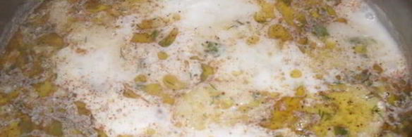 сливочный суп с бананом и курицей