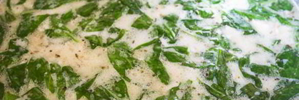 сливочный суп с курицей и шпинатом