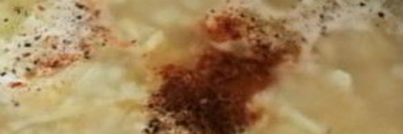 сливочный суп с цветной капустой, картофелем и креветками