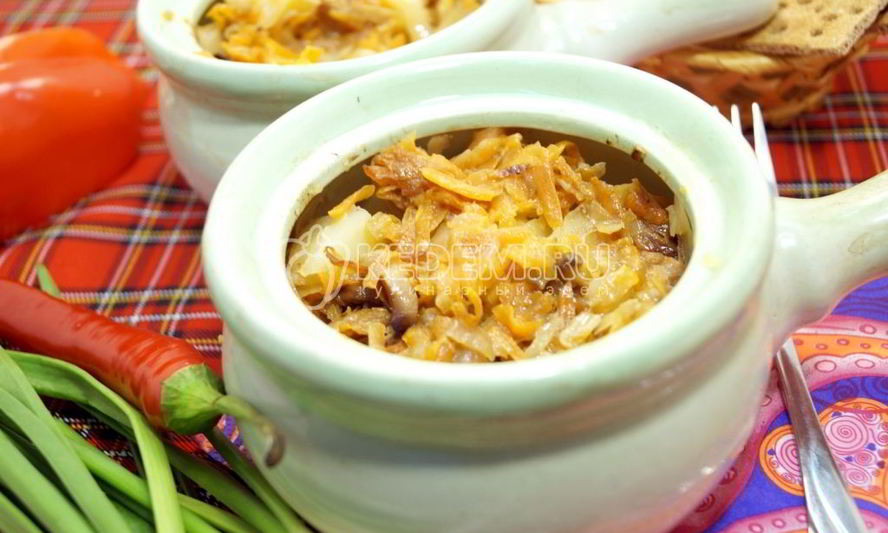 Рецепт грибной солянки в горшочке