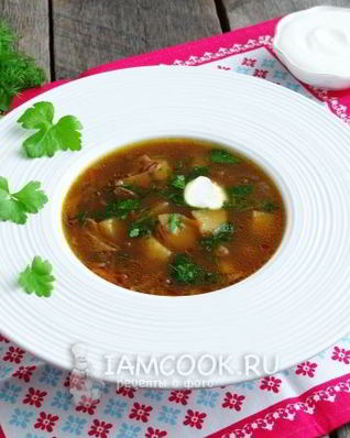 Суп грибной из сушеных грибов в мультиварке