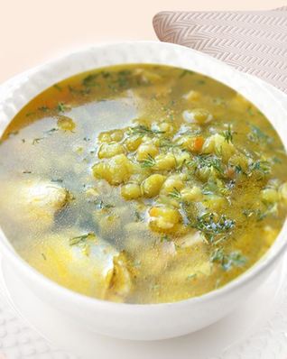 Суп из индейки с зеленым горошком