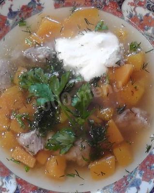 Суп из свинины с тыквой