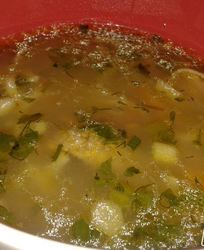 Суп из утки с белыми грибами