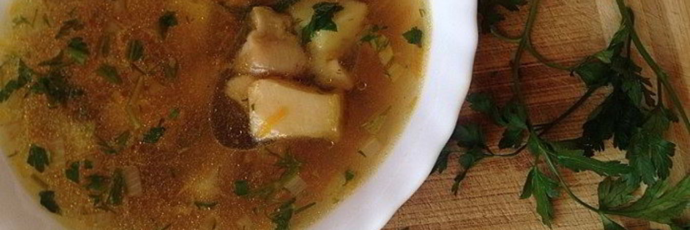 Суп из замороженных белых грибов