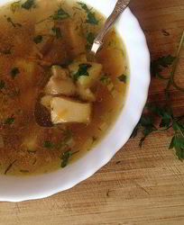 Суп из замороженных белых грибов