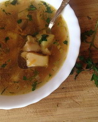 Суп из замороженных белых грибов