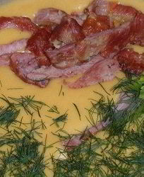 Суп картофельный с копченостями и плавленым сыром