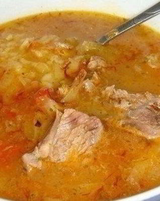 Суп Харчо по-грузински с грецкими орехами