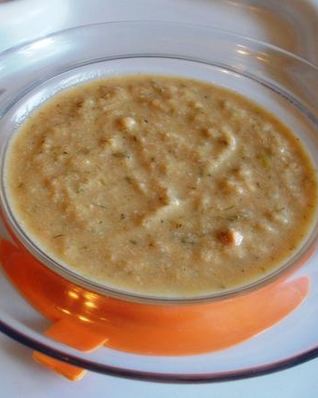 Детский суп-пюре из кижуча с зеленью