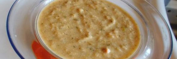 детский суп-пюре из кижуча с зеленью