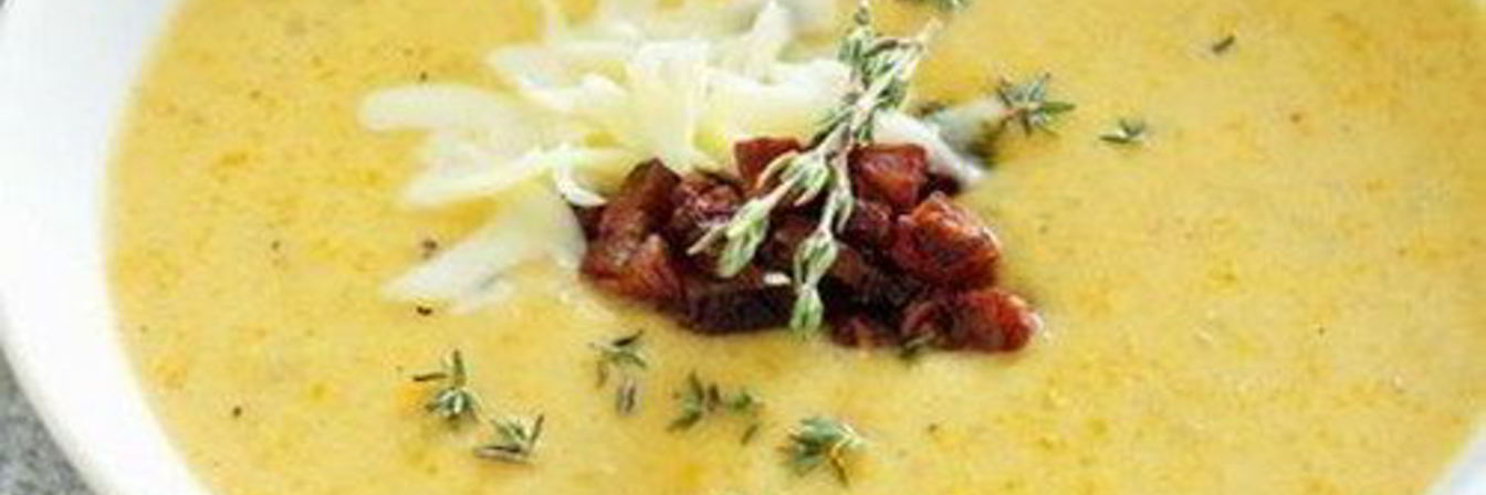 Домашний картофельный суп-пюре с беконом