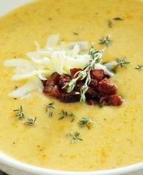 Домашний картофельный суп-пюре с беконом