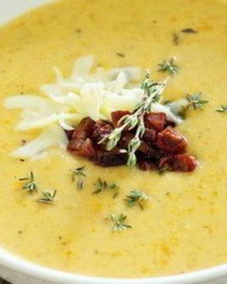 Домашний картофельный суп-пюре с беконом