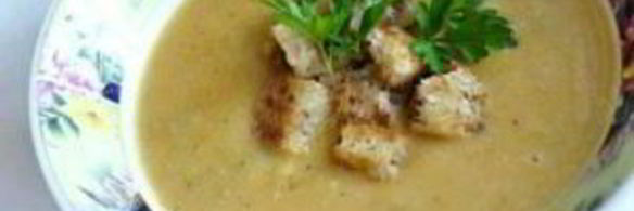 гороховый суп-пюре с оливками