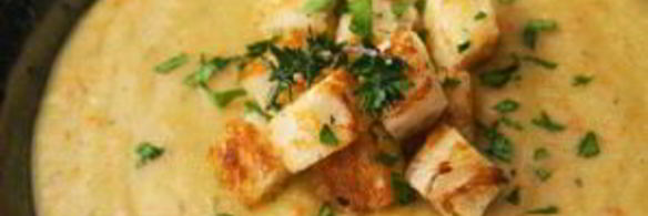 гороховый суп-пюре с сухариками