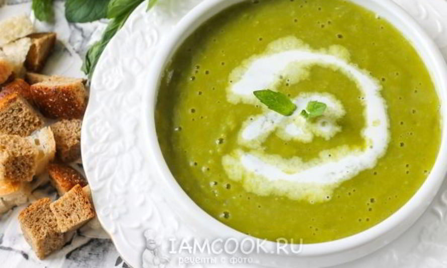 Рецепт горохового супа-пюре со сливками и мятой