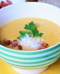 Картофельный суп-пюре с беконом