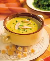 Овощной суп-пюре на курином бульоне