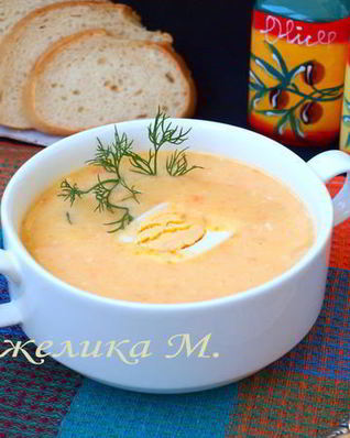 Овощной суп-пюре с плавленым сыром