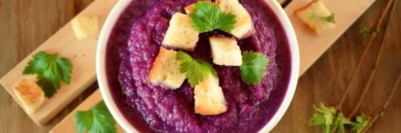 Постный суп-пюре из красной капусты