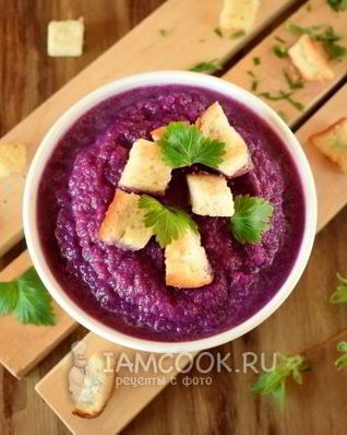 Постный суп-пюре из красной капусты