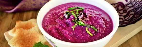 постный суп-пюре из красной капусты