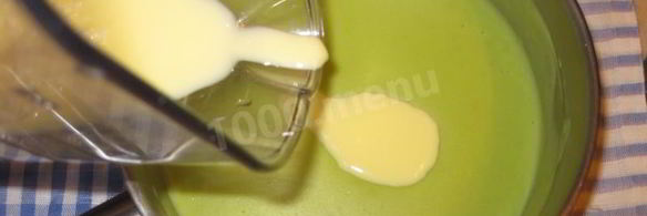 простой суп пюре из зеленого горошка с желтками