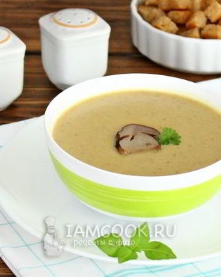Суп-пюре грибной с плавленным сыром