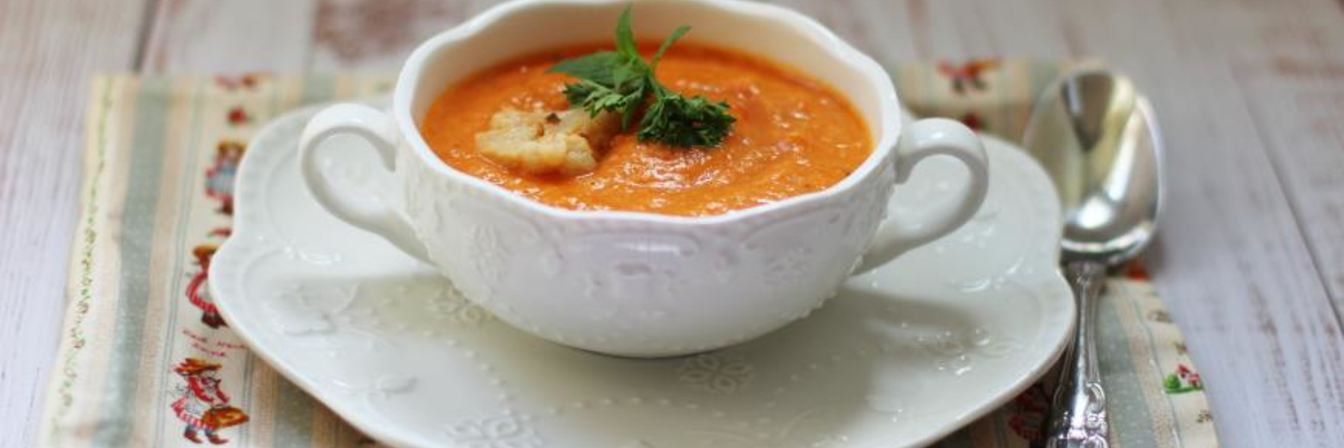 Суп-пюре из печеных перцев и цветной капусты