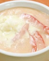 Суп-пюре из риса, лука и помидоров