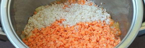 суп-пюре из риса с чечевицей