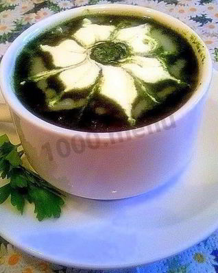 Суп пюре из шпината замороженного со сливками