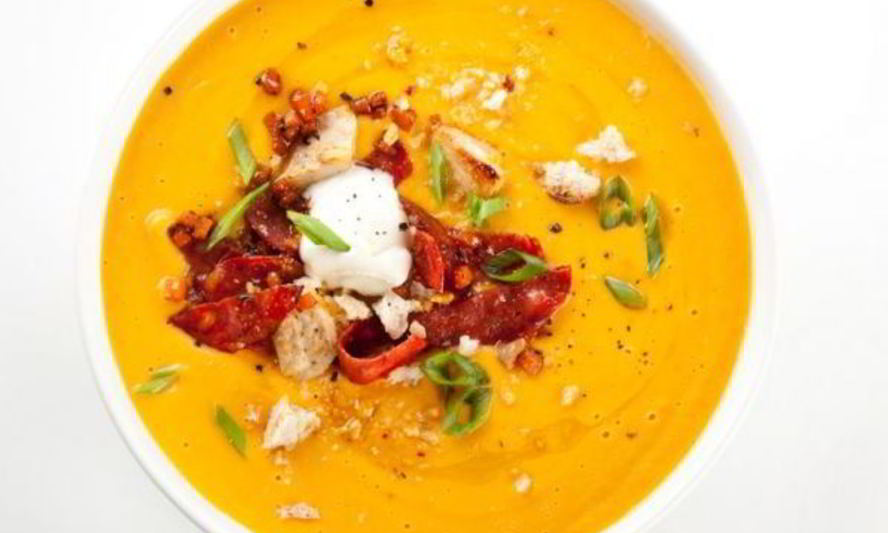 Рецепт супа-пюре из сладкого картофеля с маскарпоне