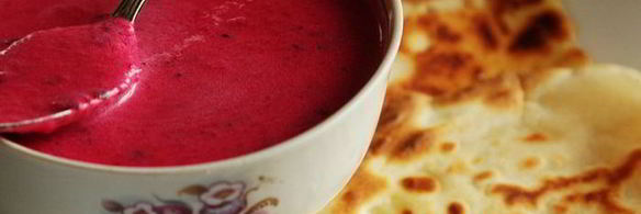 суп-пюре из свеклы с яблоками и крем-сыром