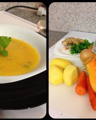Суп-пюре из тыквы с имбирем