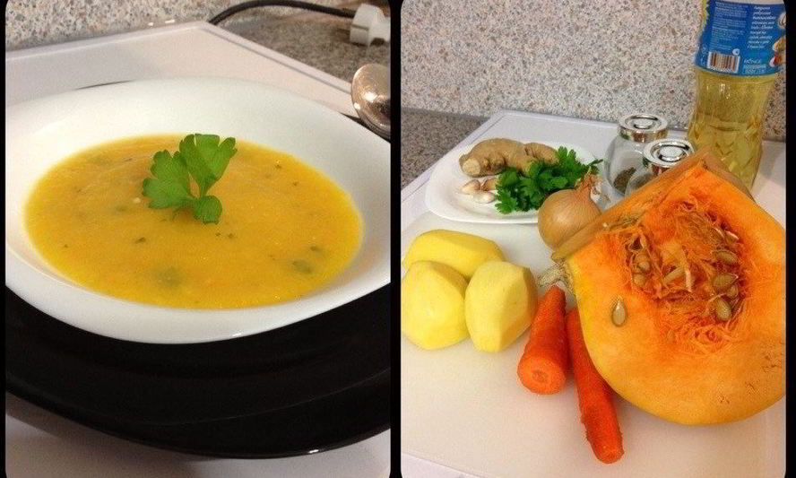 Рецепт супа-пюре из тыквы с имбирем