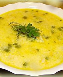 Суп пюре с брокколи креветками и сыром