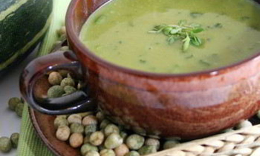 Рецепт супа-пюре с цукини и горошком