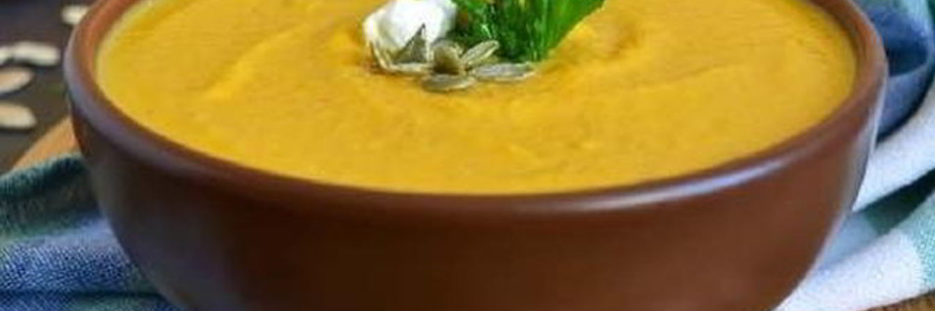 Суп-пюре с тыквой и чечевицей